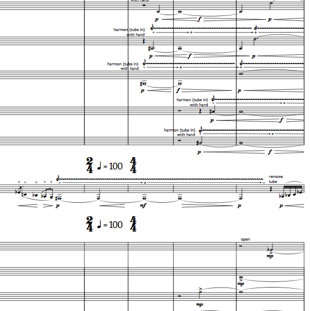 snapshot of score of Concerto for Trumpet and Brass Band